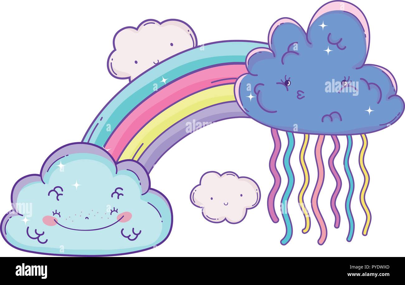clouds and rainbow cartoon Stock Vector Image & Art - Alamy
