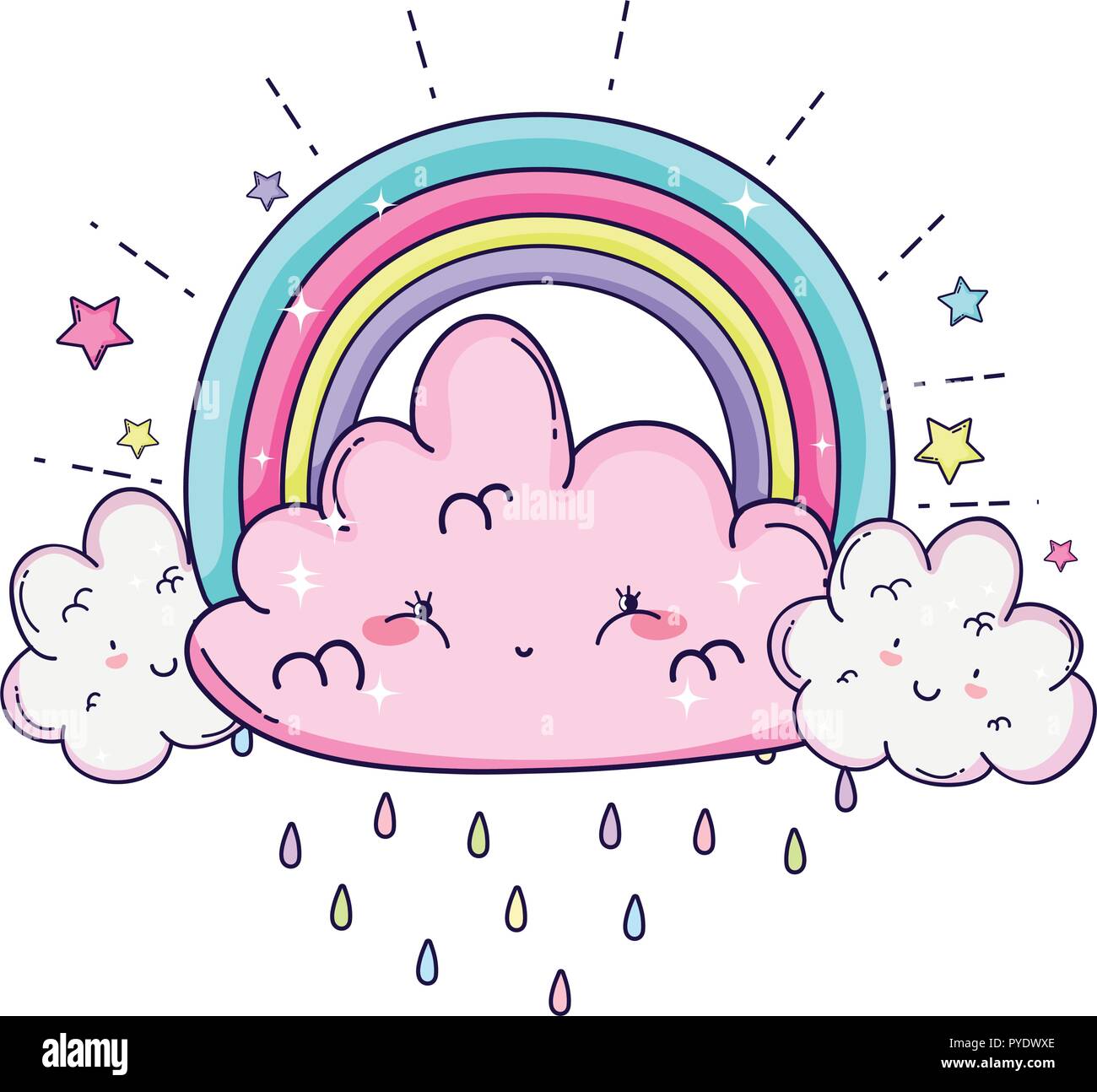 cloud and rainbow cartoon Stock Vector Image & Art - Alamy