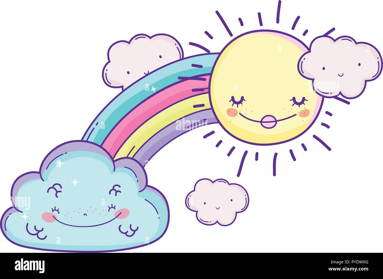 clouds and rainbow cartoon Stock Vector Image & Art - Alamy