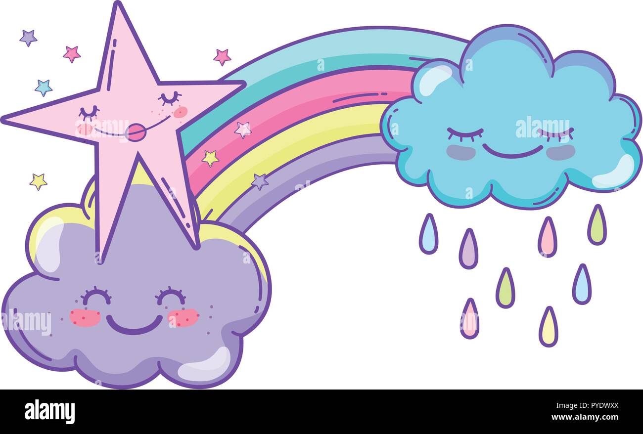 clouds and rainbow cartoon Stock Vector Image & Art - Alamy