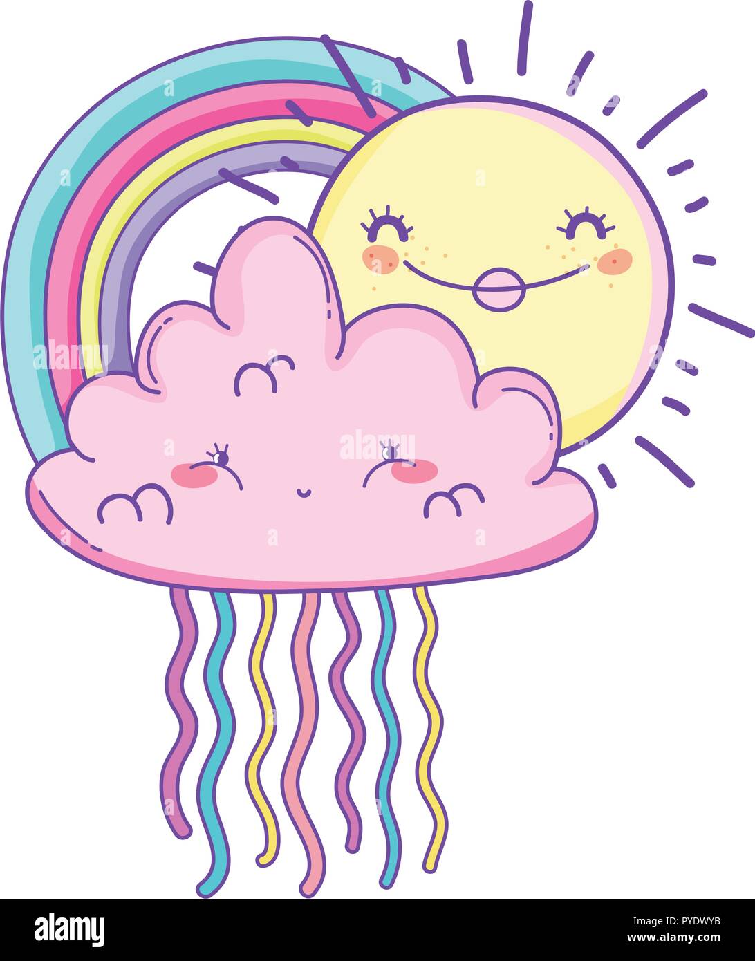 cloud and rainbow cartoon Stock Vector Image & Art - Alamy