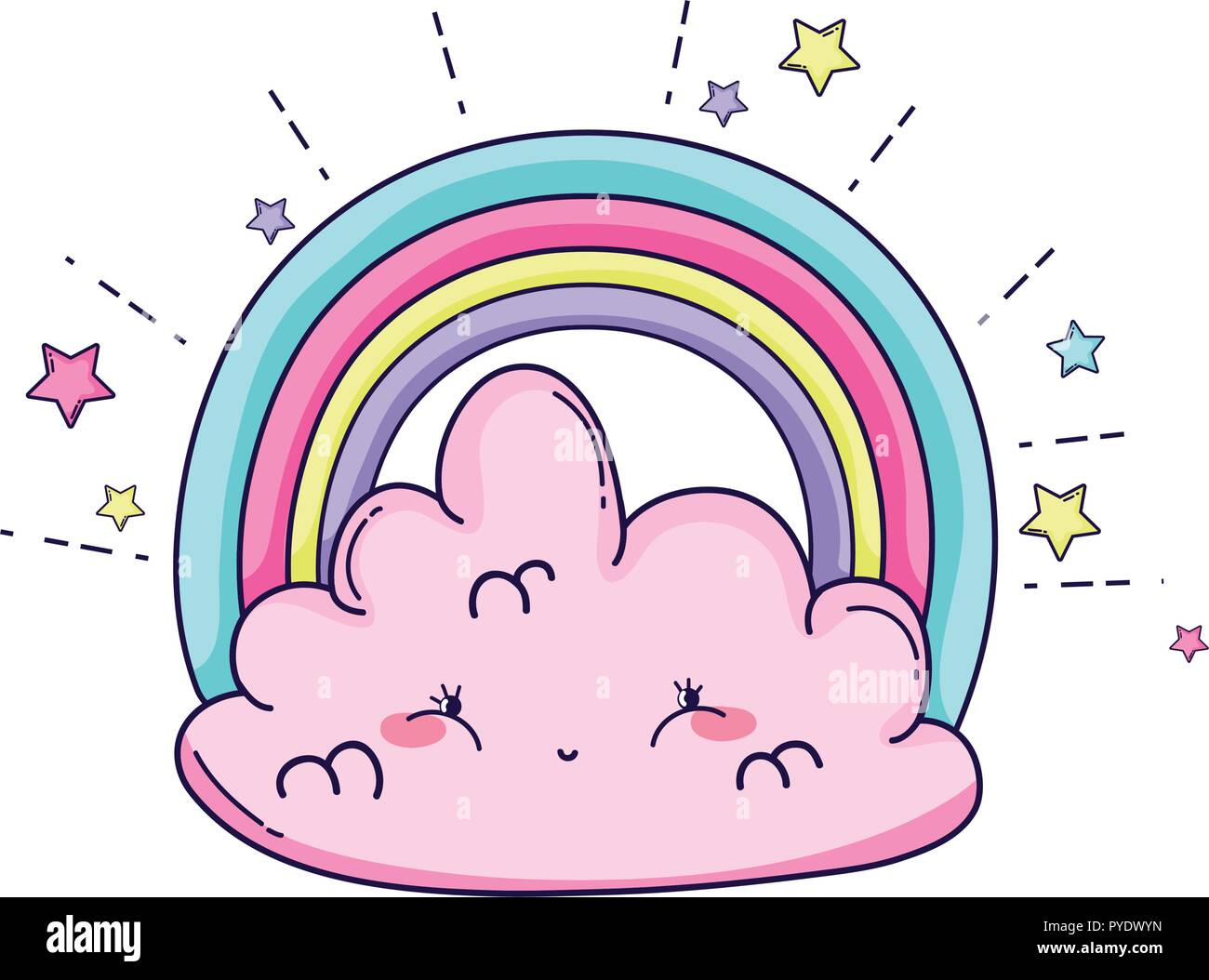 cloud and rainbow cartoon Stock Vector Image & Art - Alamy