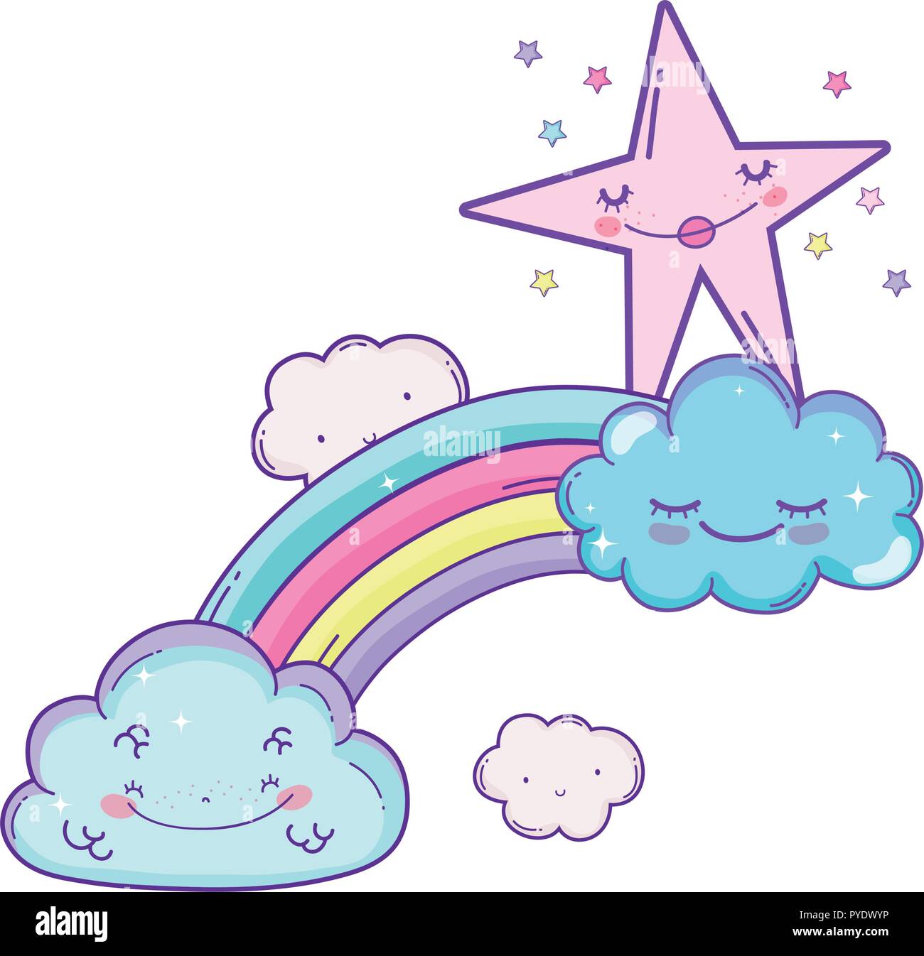 clouds and rainbow cartoon Stock Vector Image & Art - Alamy