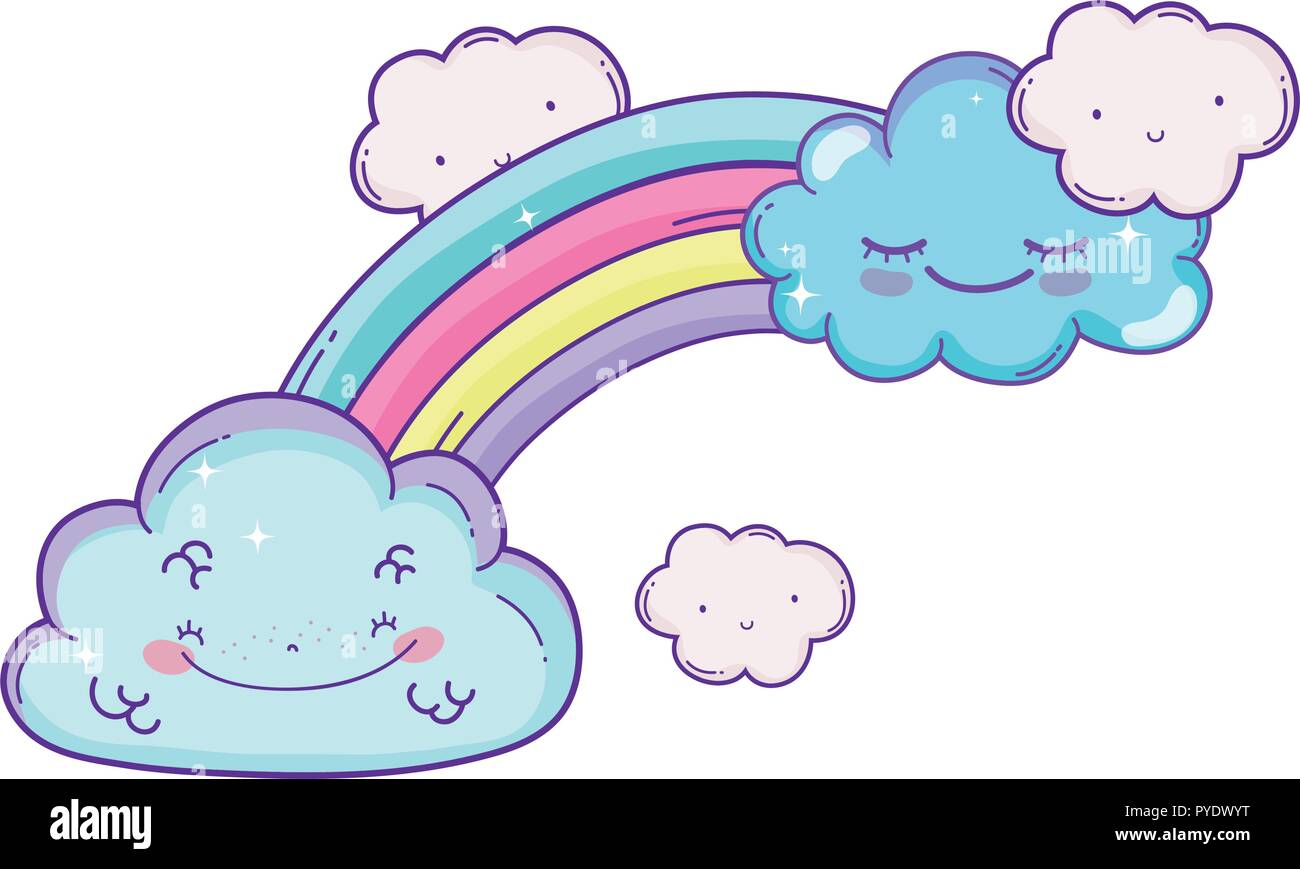 clouds and rainbow cartoon Stock Vector Image & Art - Alamy