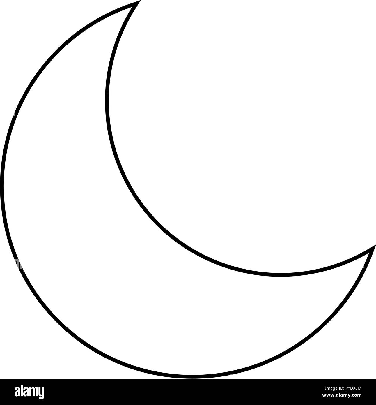 Cute moon cartoon in black and white Stock Vector Image & Art - Alamy