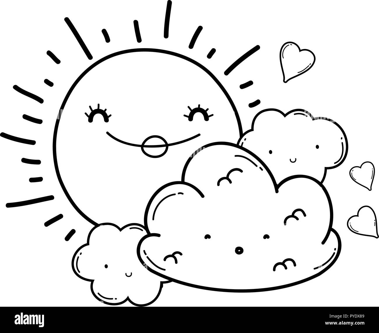 Sun And Clouds Clipart Black And White Cloud With A Sun On It PNG Sun And Clouds Clipart Black And White Cloud With A Sun On It PNG