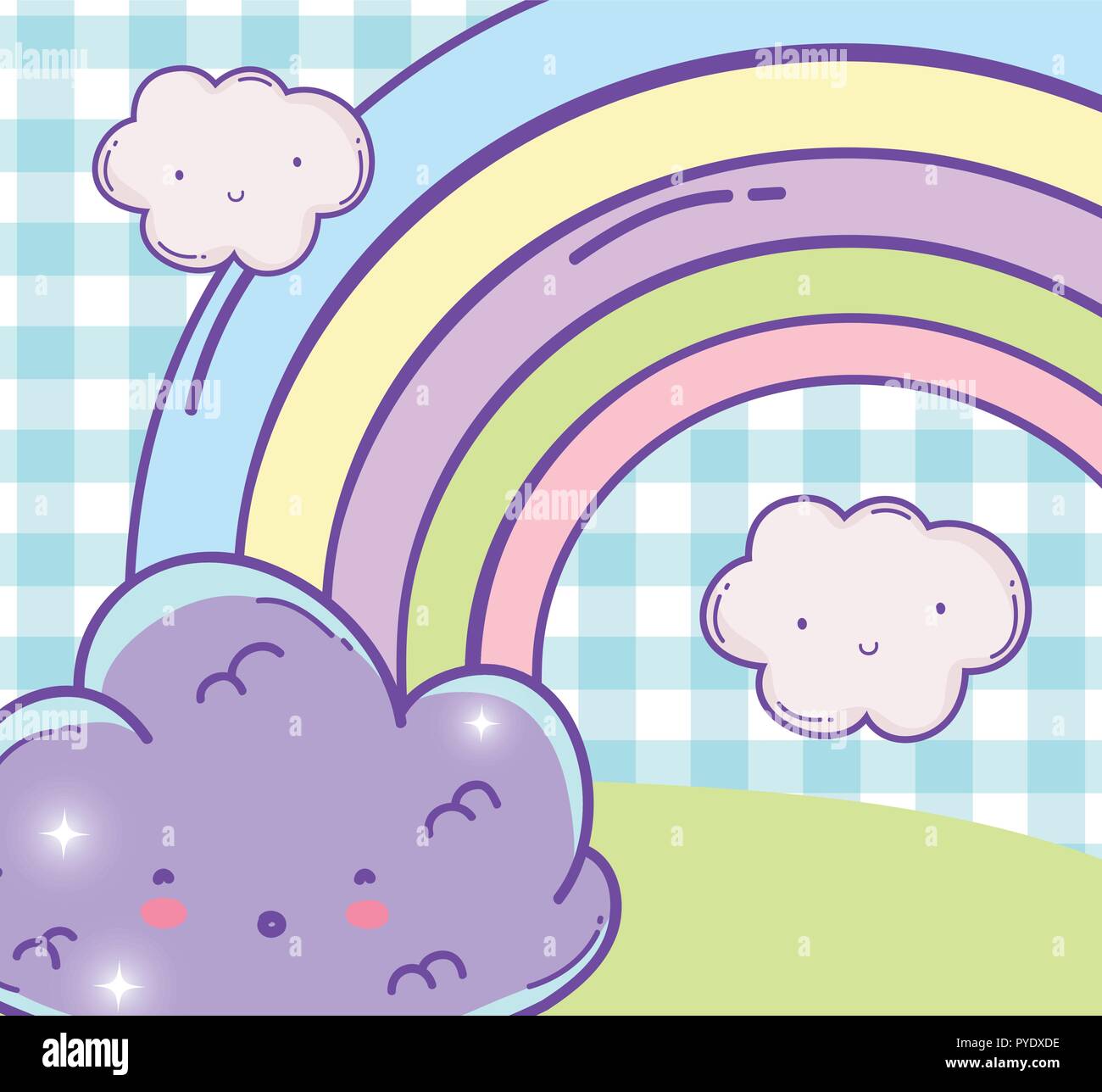 surprised fluffy cloud and beauty rainbow Stock Vector Image & Art - Alamy