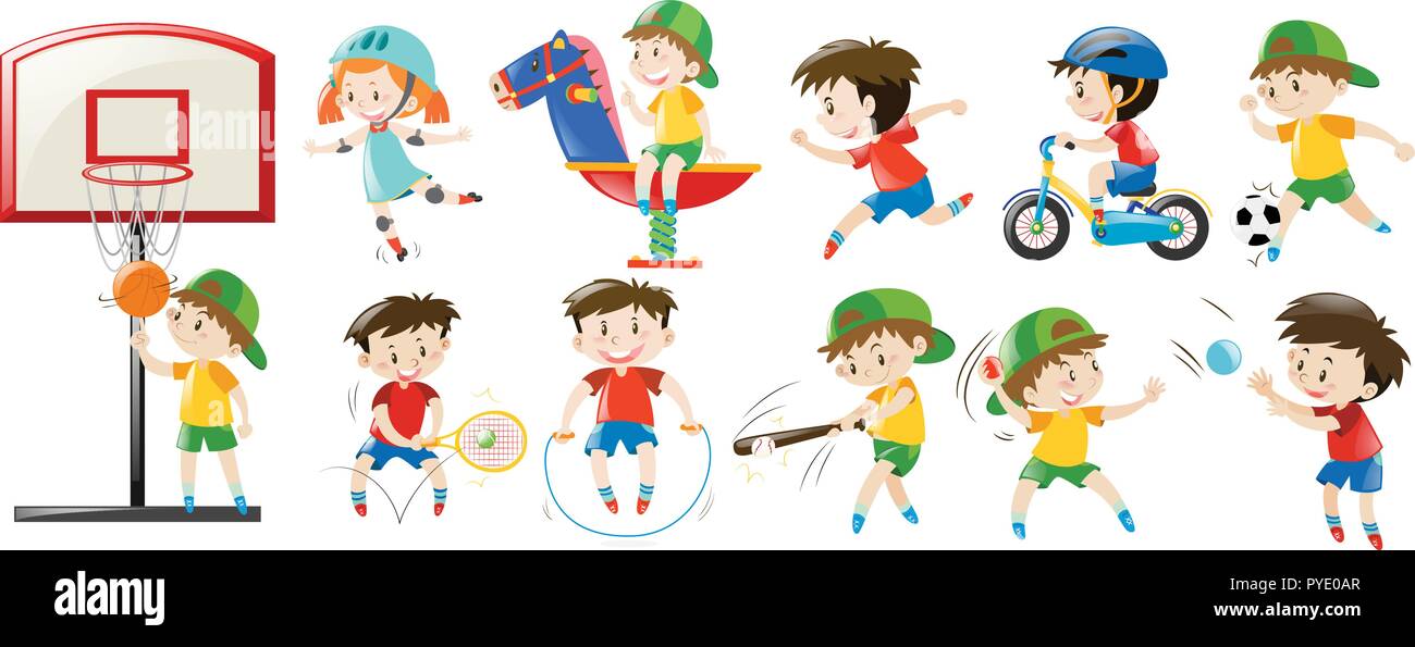 Cartoon Kids Playing Baseball. Vector Clip Art Illustration On A White  Background. Royalty Free SVG, Cliparts, Vectors, and Stock Illustration.  Image 40829809.