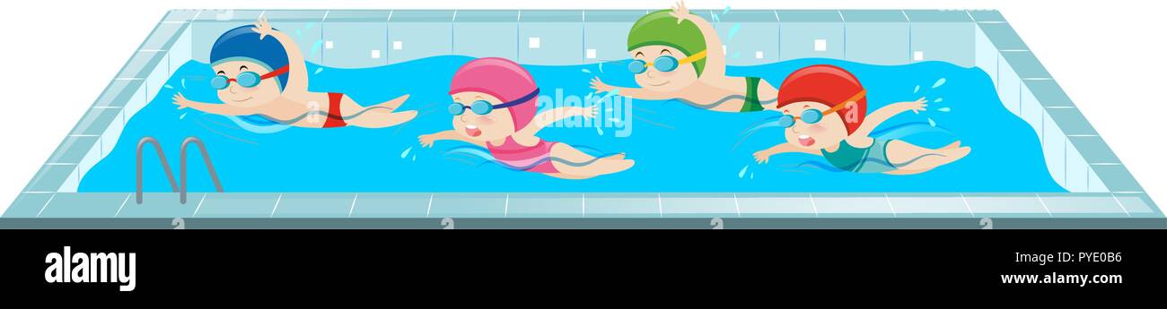 Friends swimming pool Stock Vector Images - Alamy