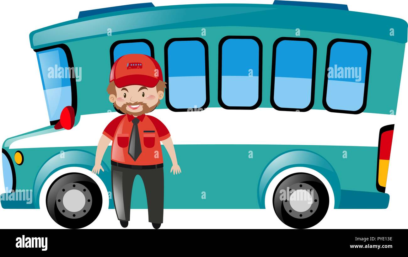 Bus driver standing by the bus illustration Stock Vector Image & Art - Alamy Bus driver standing by the bus illustration Stock Vector Image & Art - Alamy
