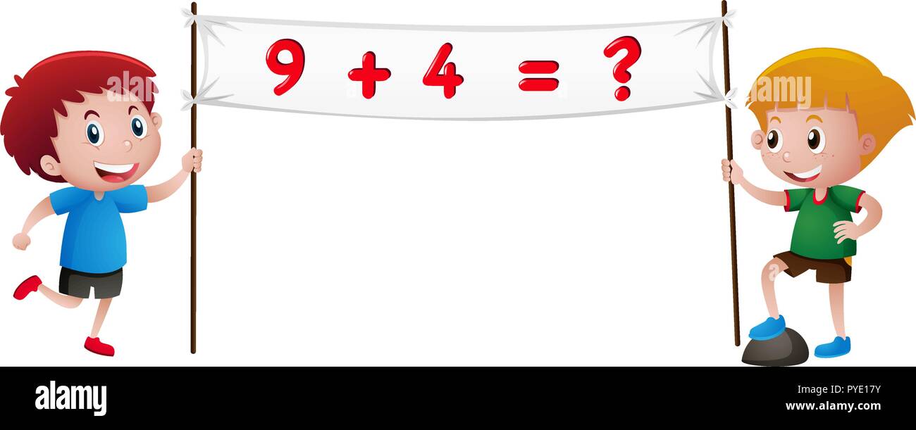 Two boys with math queation illustration Stock Vector Image & Art - Alamy