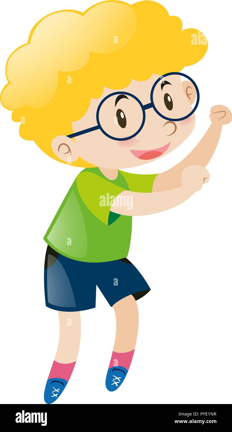 Boy wearing glasses drawing Stock Vector Images Alamy