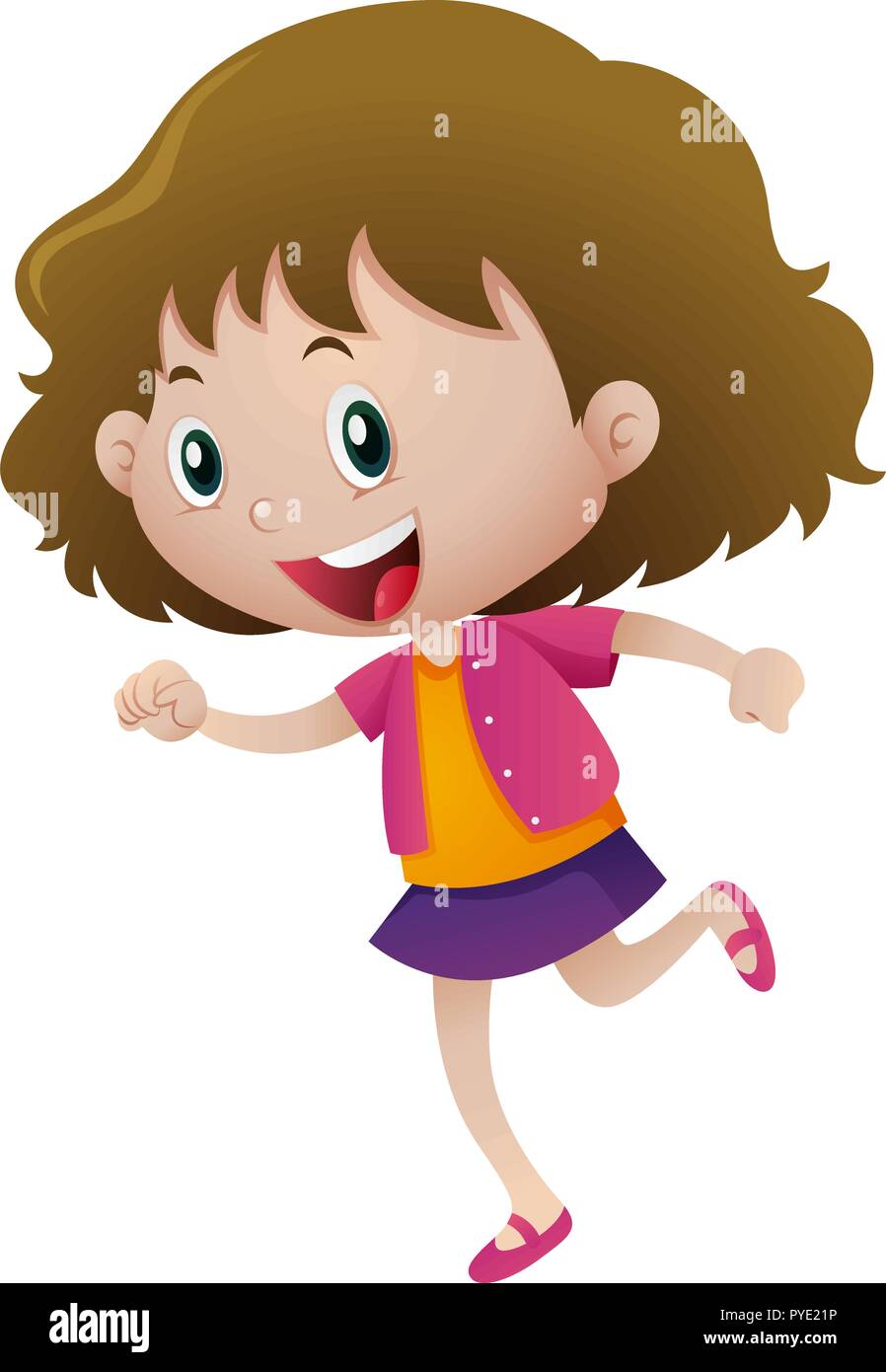 Little girl running alone illustration Stock Vector Image & Art - Alamy
