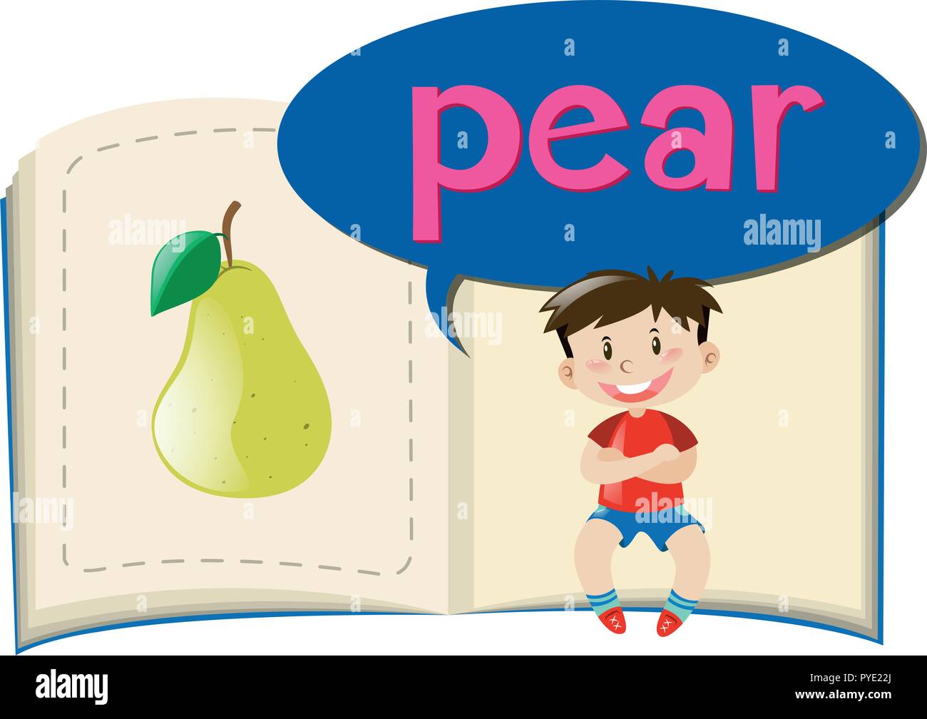 Fresh pear in children book illustration Stock Vector Image & Art Alamy
