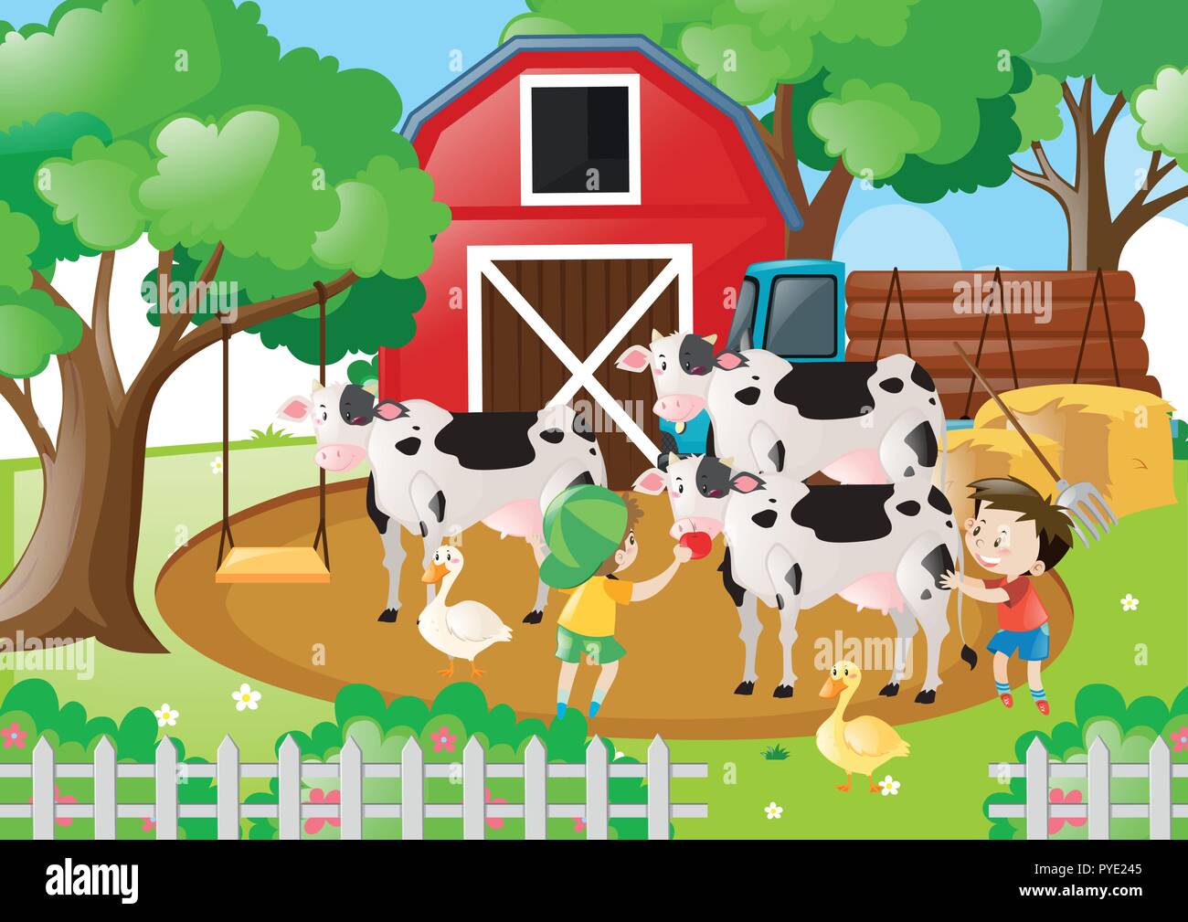 Farm feeding Stock Vector Images - Alamy