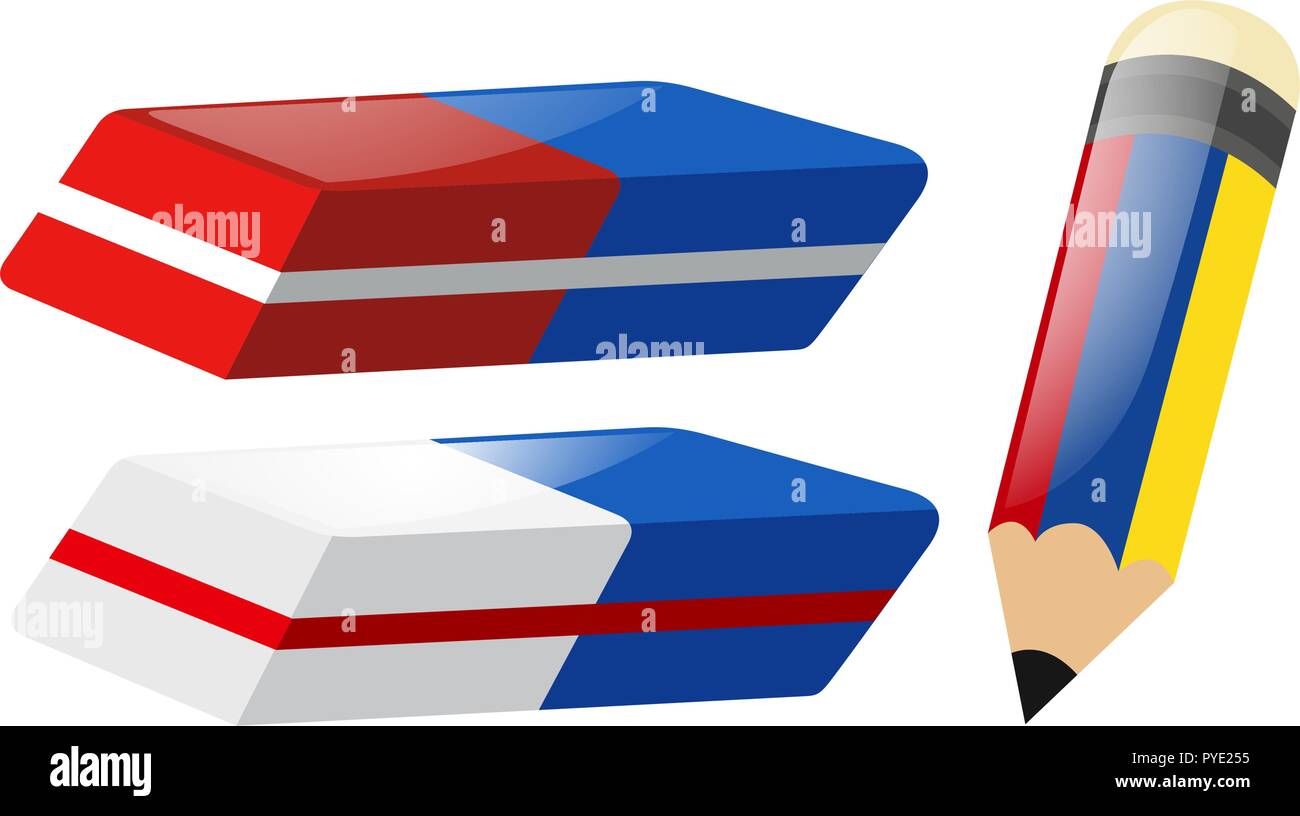 Two erasers and one pencil illustration Stock Vector Image & Art Alamy