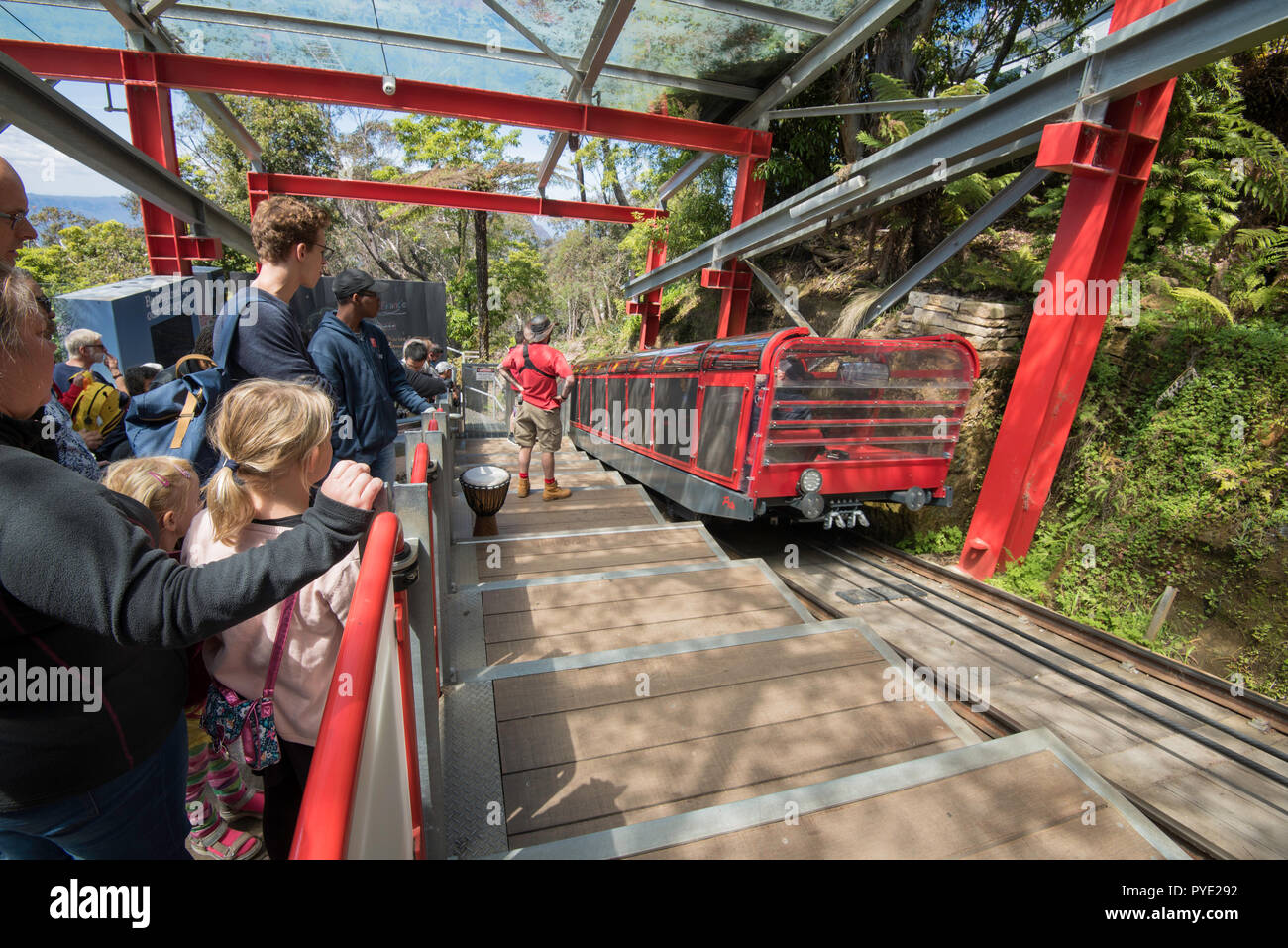 The Scenic railway at Scenic World at Katoomba in the Blue Mountains, 2  hours west of Sydney Australia Stock Photo - Alamy