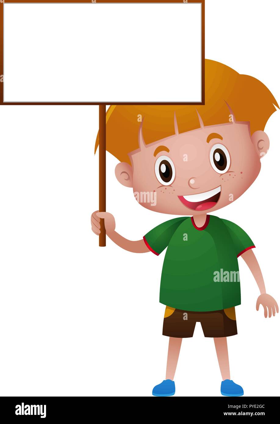 Little boy holding blank board illustration Stock Vector Image & Art ...