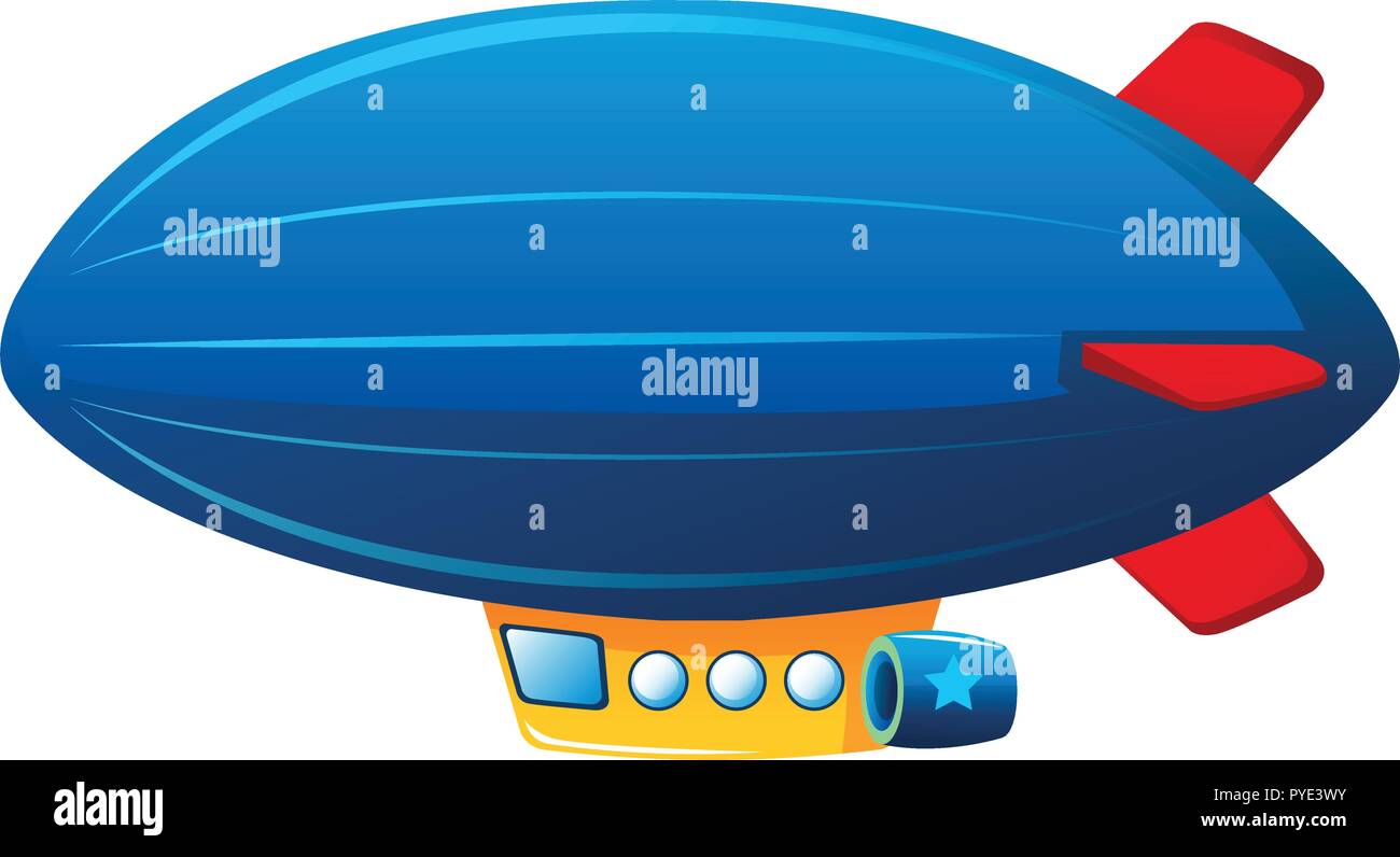 Hot air balloon in blue color illustration Stock Vector Image & Art - Alamy