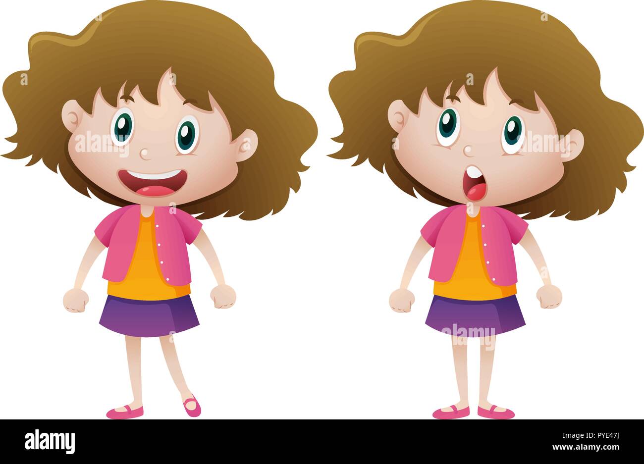 Girl wearing purple skirt illustration Stock Vector Image & Art - Alamy
