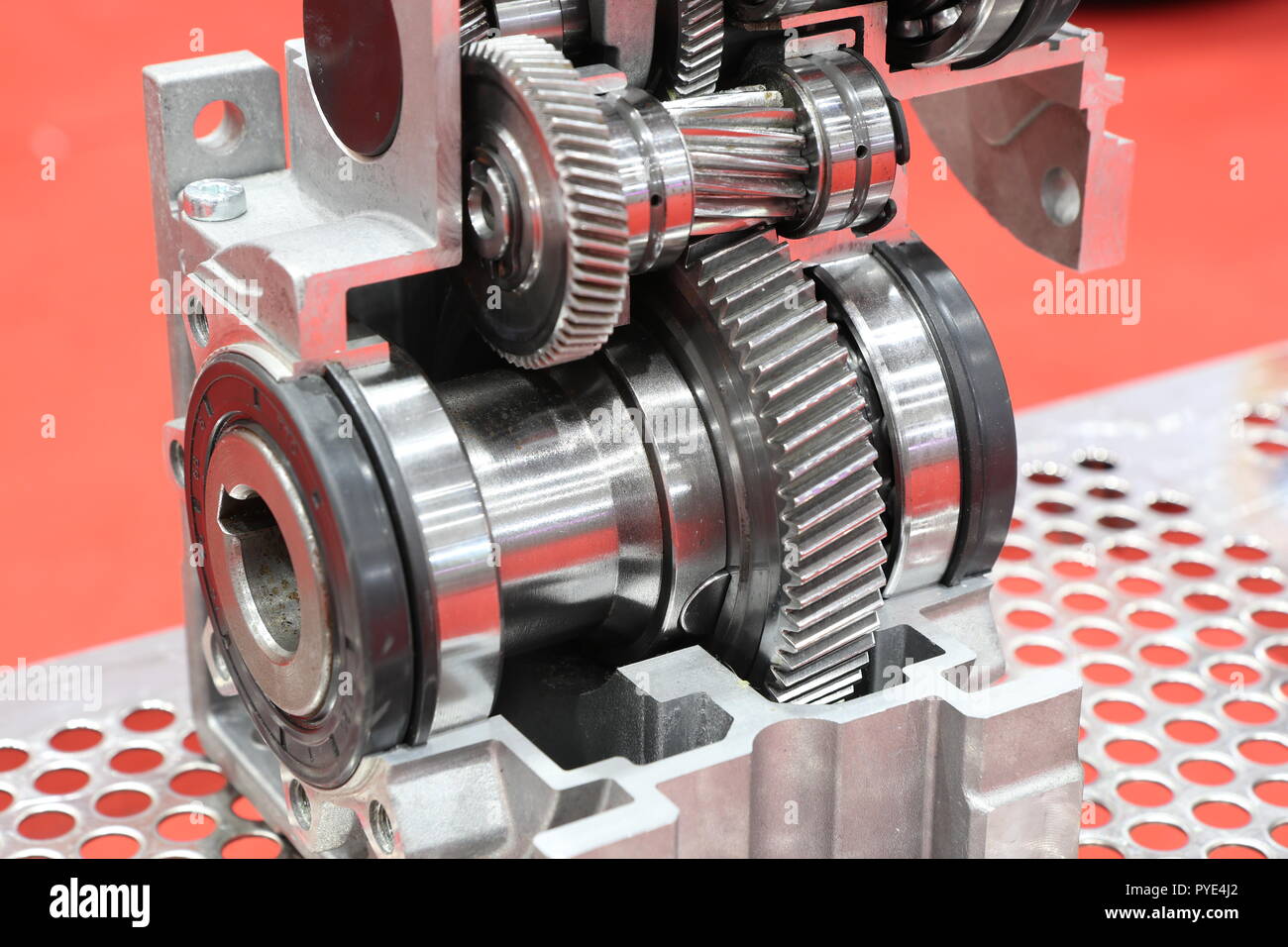 cross section of worm gear pump ; selective focus Stock Photo Alamy