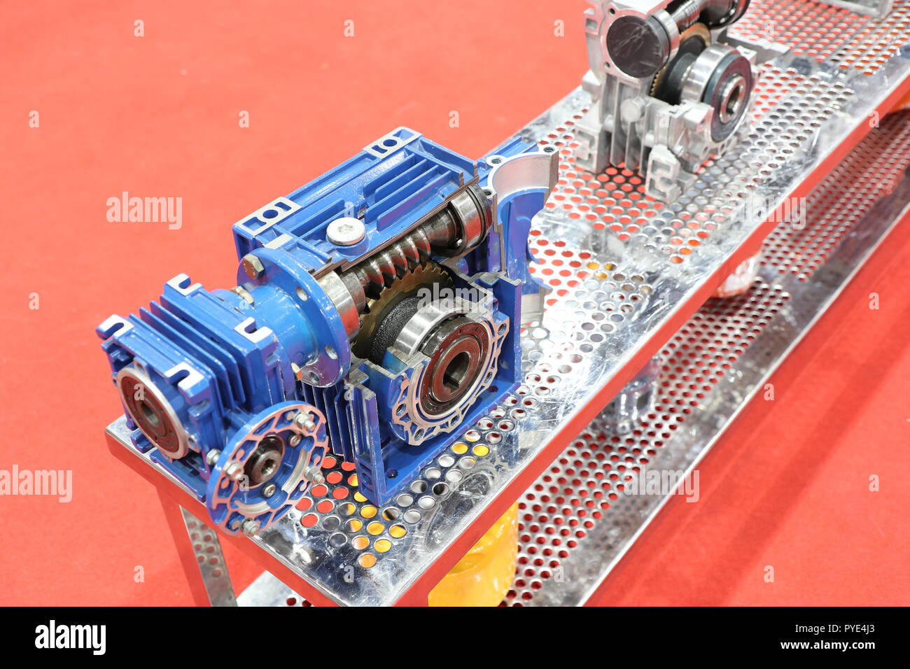 cross section of worm gear pump ; selective focus Stock Photo Alamy