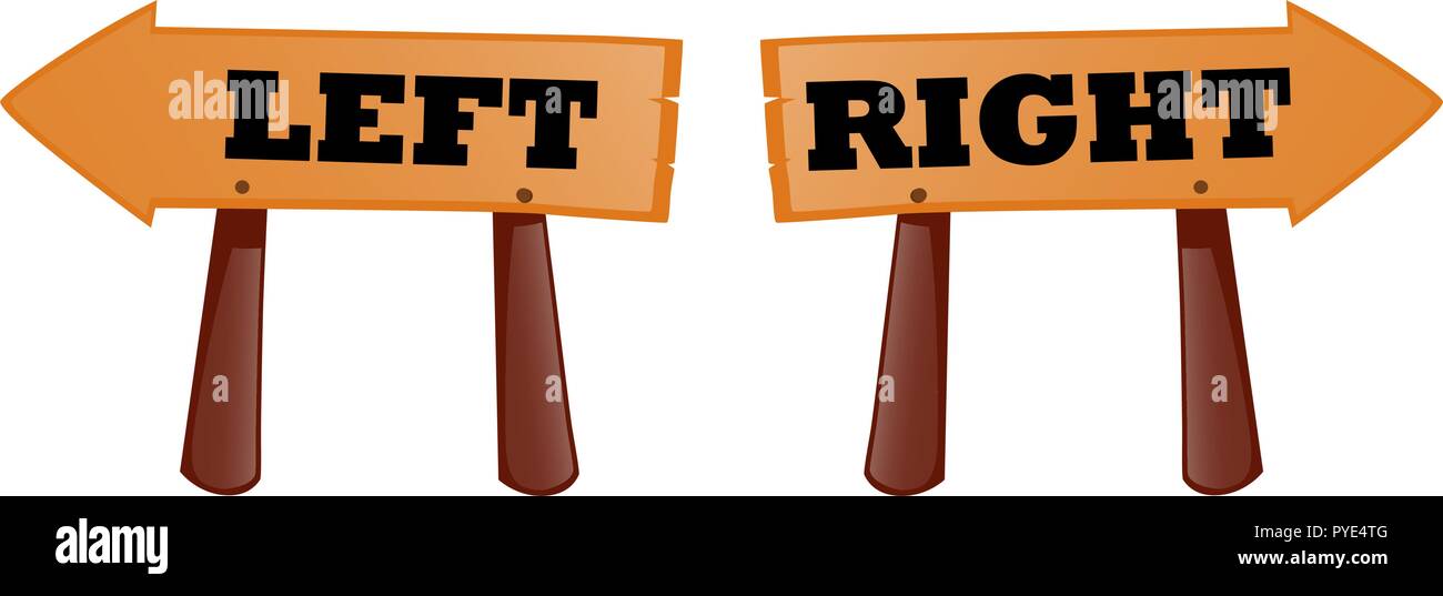 Wooden sign for left and right illustration Stock Vector Image & Art ...