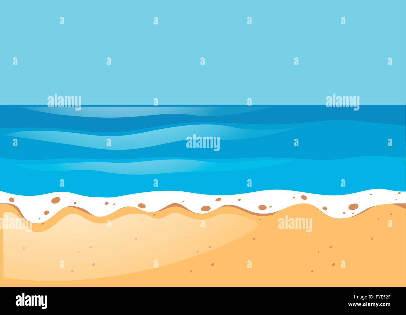 Scene with ocean and beach illustration Stock Vector Image & Art - Alamy
