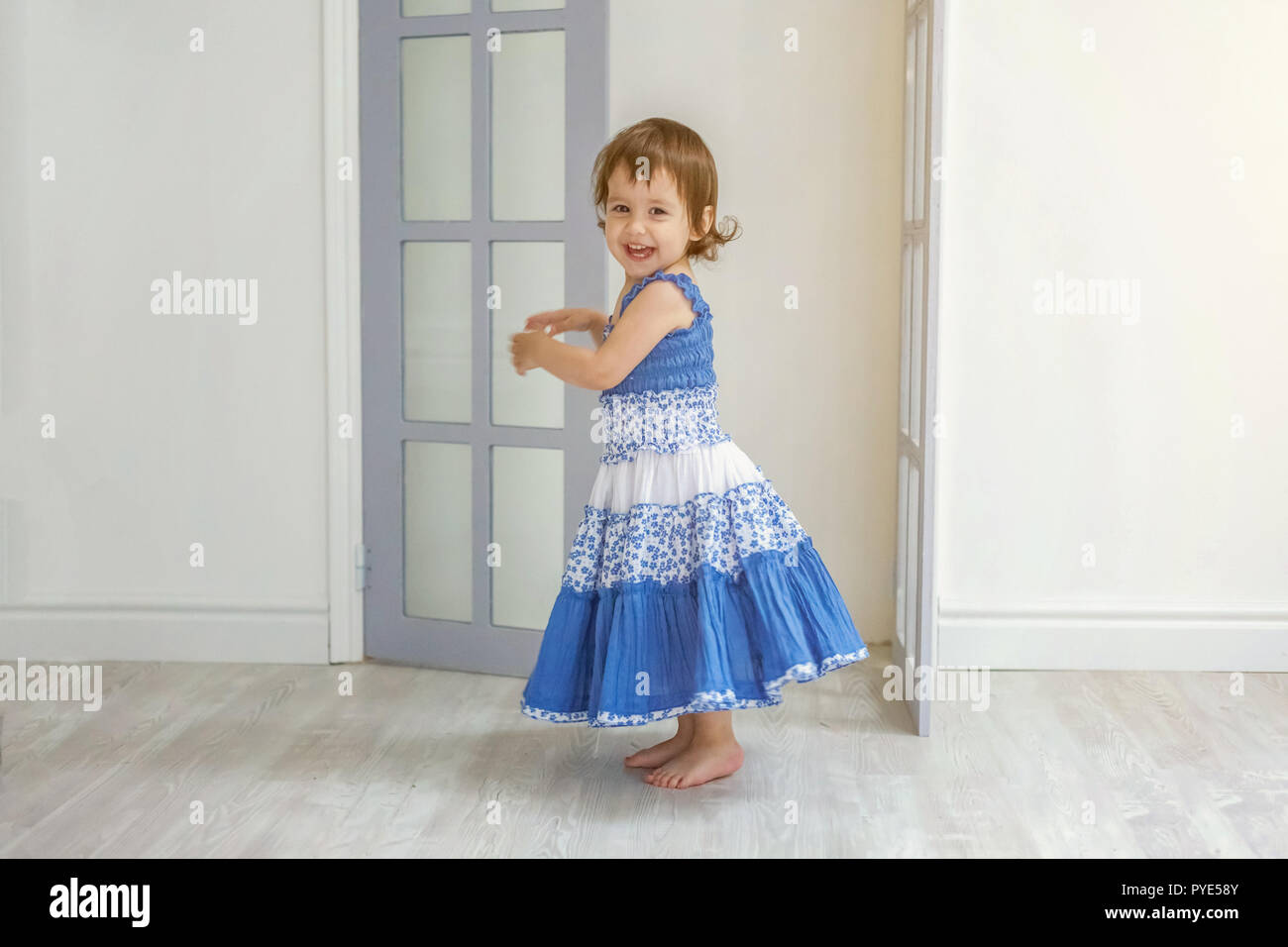 bright light blue dress