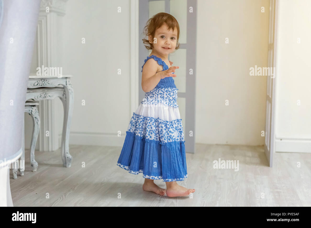 bright light blue dress