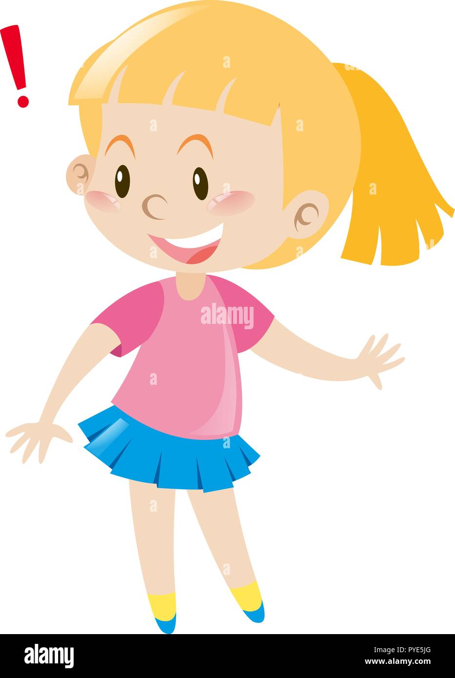 Girl in pink shirt smiling illustration Stock Vector Image & Art - Alamy