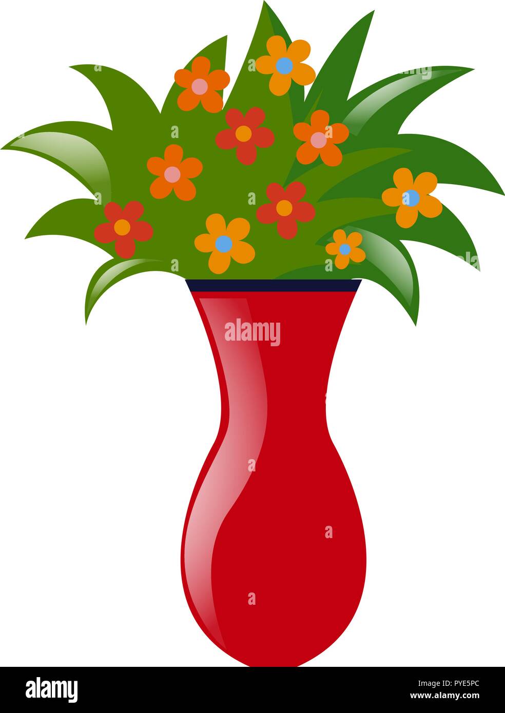 Vase with colorful flowers illustration Stock Vector Image & Art Alamy