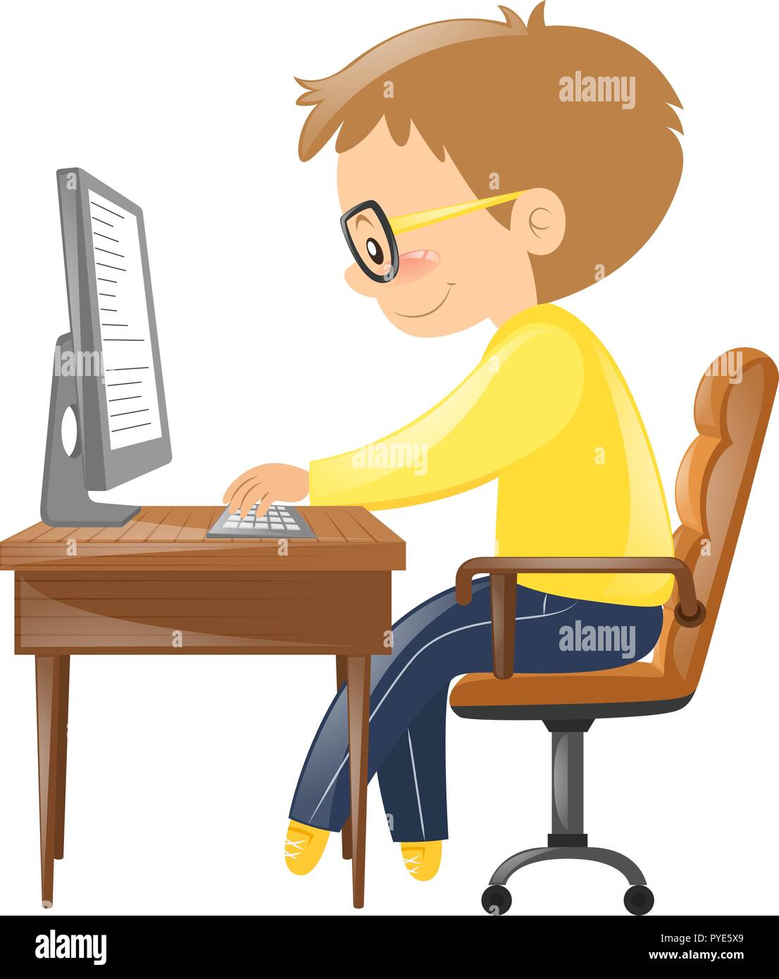 Animated Person Typing