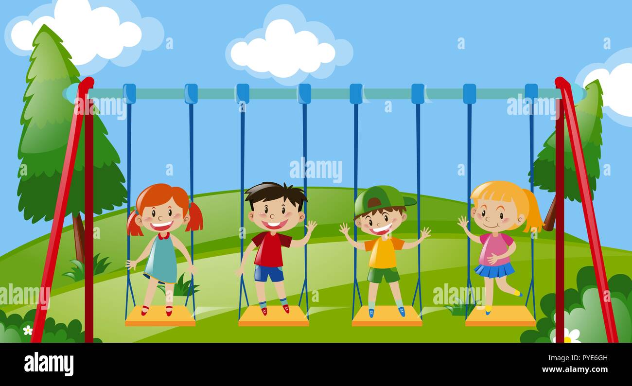 Four swings Stock Vector Images Alamy