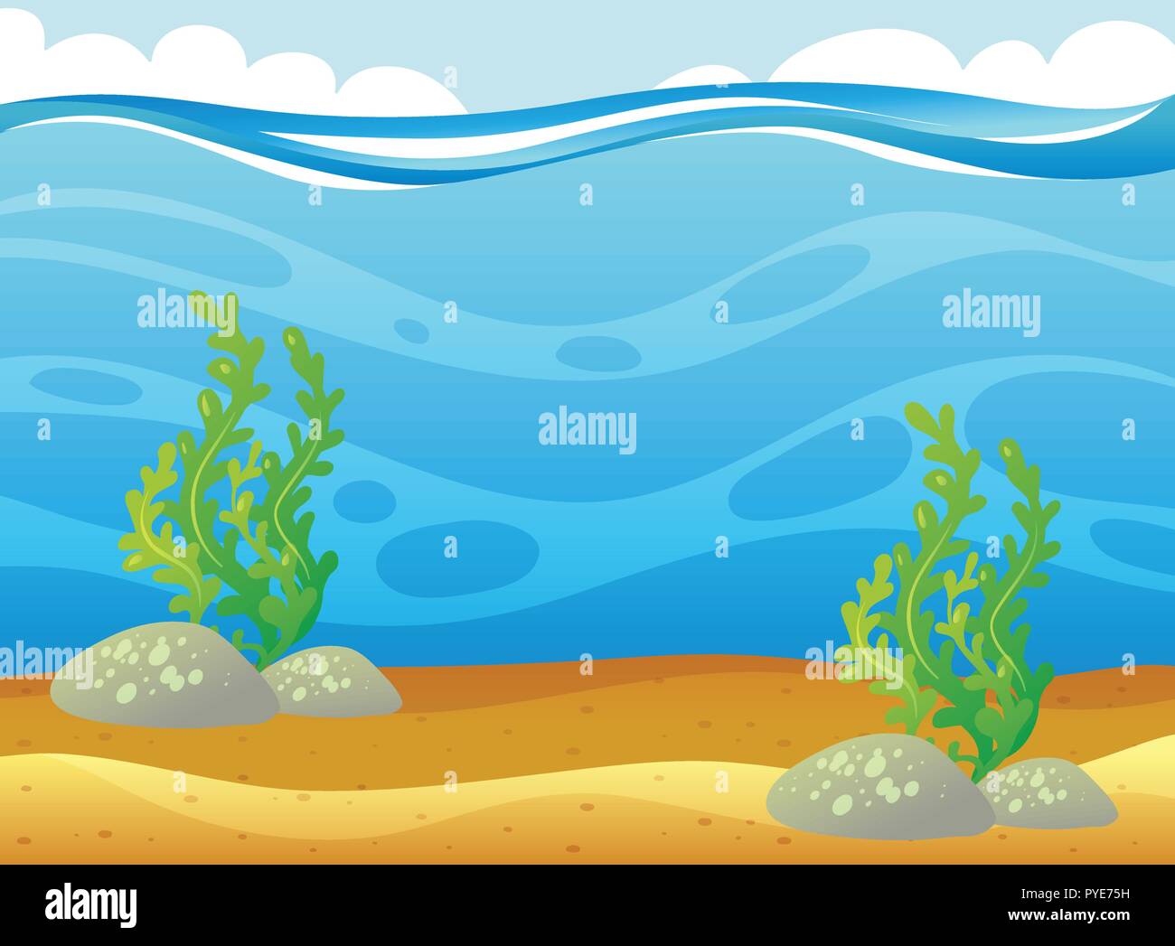 Underwater scene with seaweeds illustration Stock Vector Image & Art ...