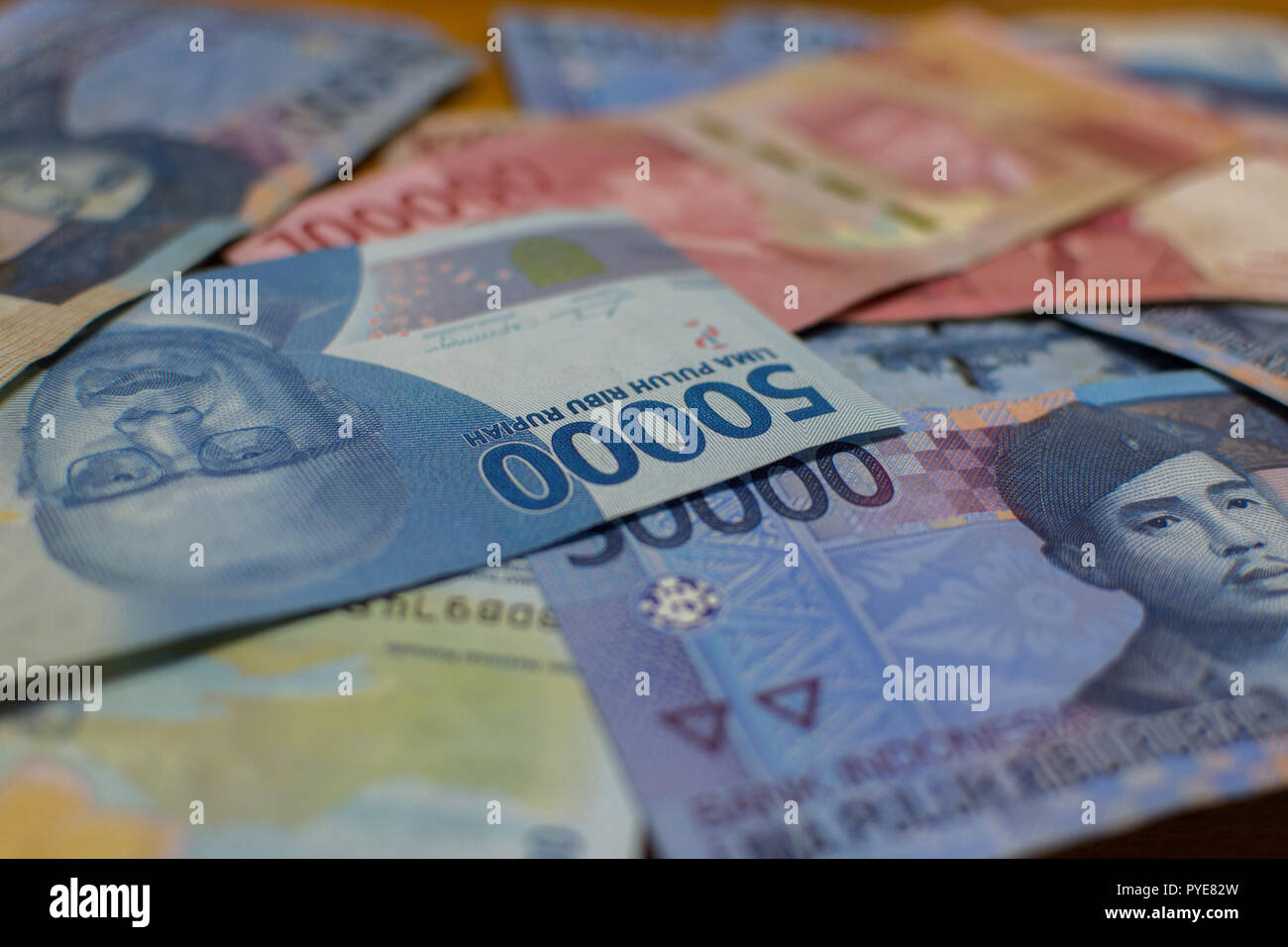 colorful Indonesia banknotes stacked Stock Photo Alamy