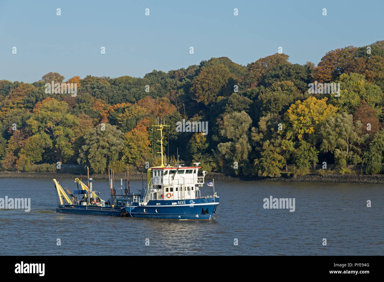 River Elbe near Blankenese, Hamburg, Germany Stock Photo
