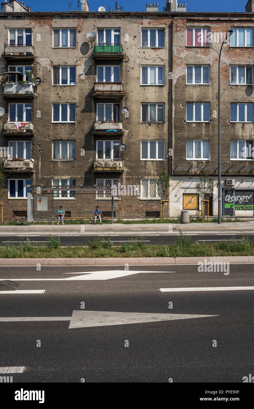 Neglected apartment buildings in the district of Praga in Warsaw