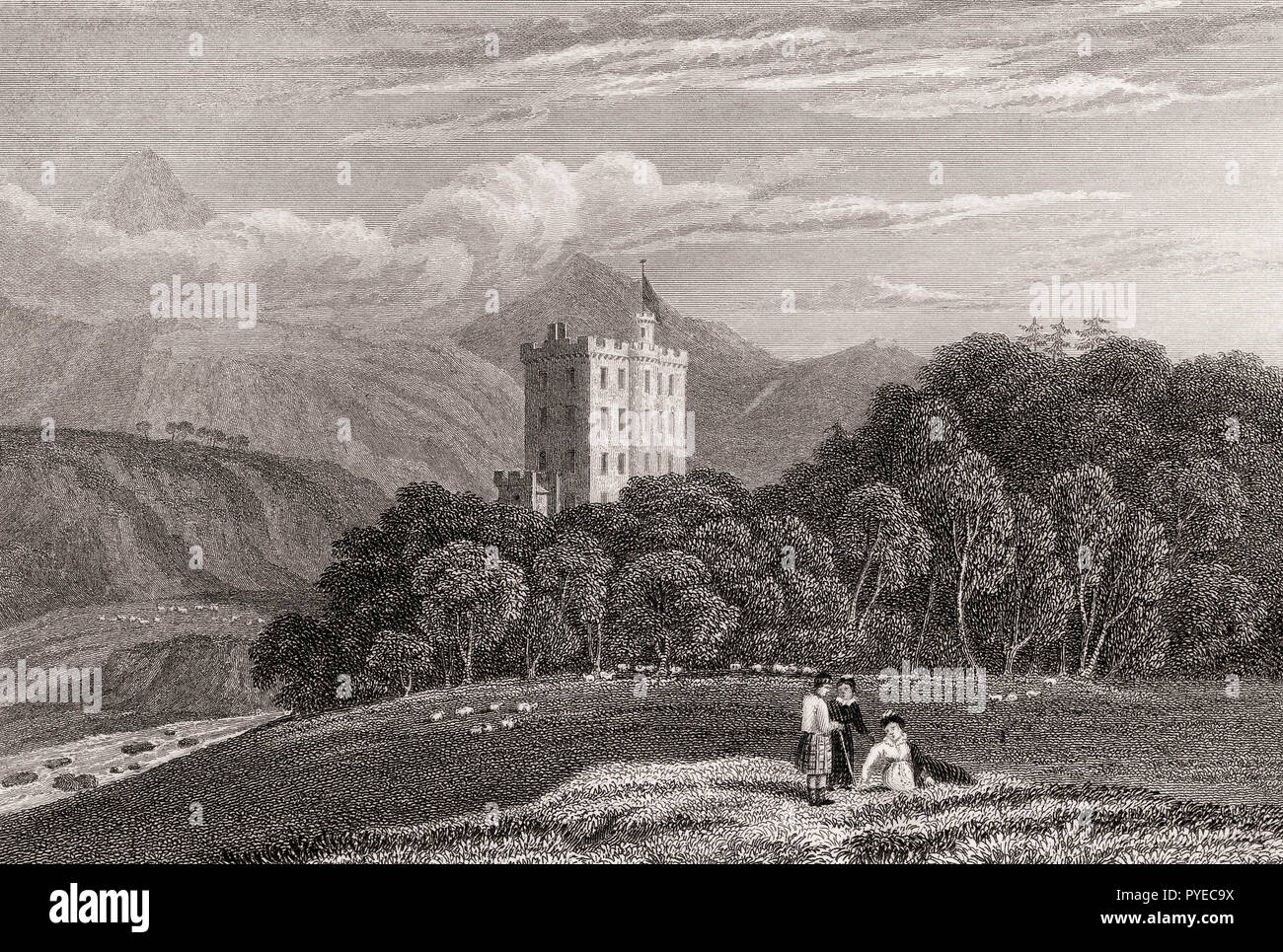Mount Alexander, Kinloch Rannoch, Pitlochry, Scotland, 19th century, from Modern Athens by Th. H. Shepherd Stock Photo