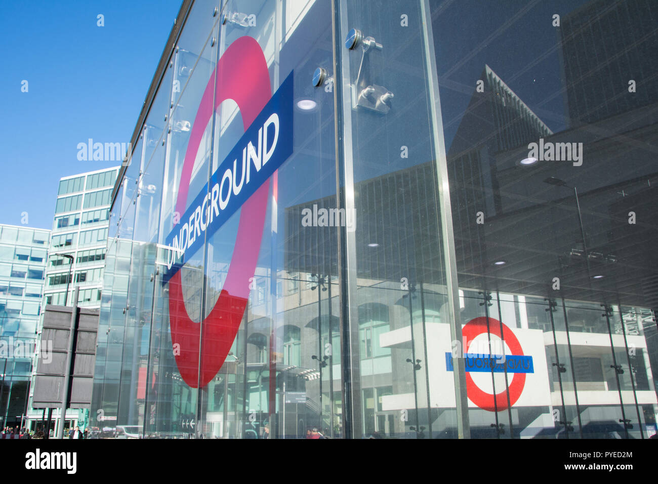 Victoria tube station exit at Cardinal Place, Victoria, London, UK