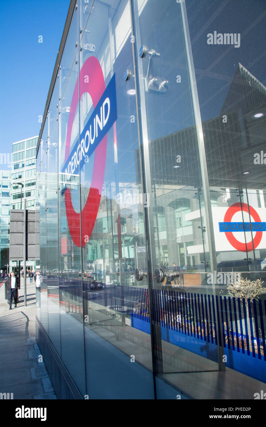 Victoria tube station exit at Cardinal Place, Victoria, London, UK