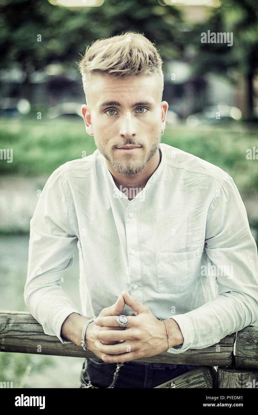 Blond Hair Blue Green Eyes Man Stock Photos Blond Hair Blue