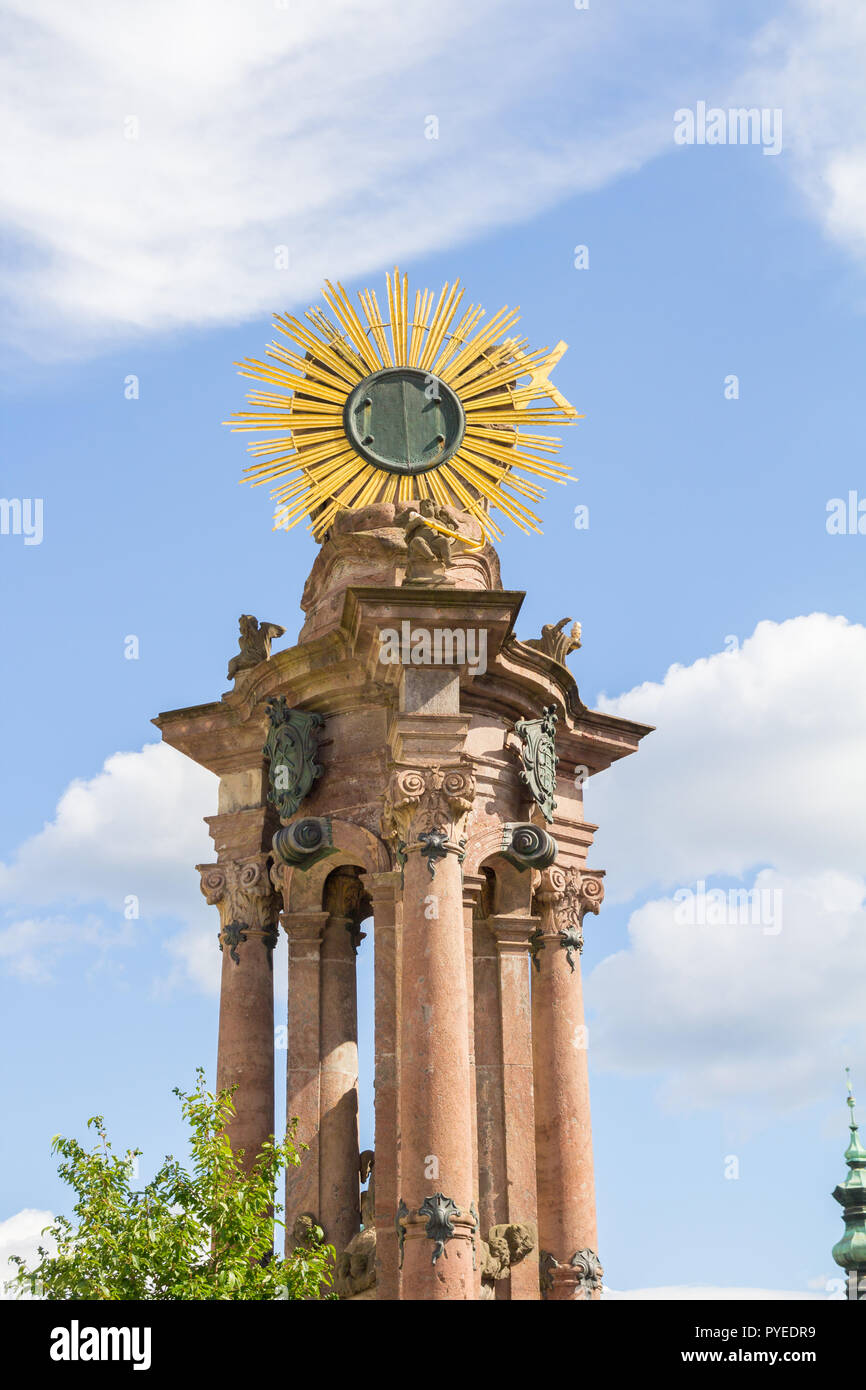 Column of the Virgin Mary and the Holy Trinity in Banska Stiavnica, Slovakia Stock Photo