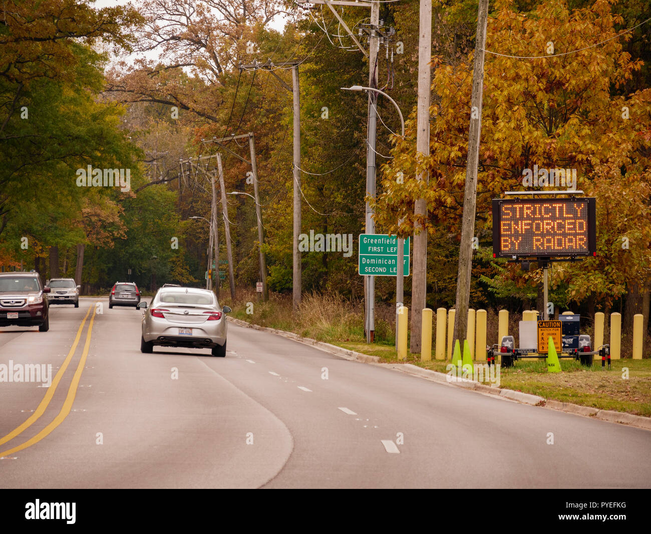 Electronic speed limit sign Stock Photo Alamy