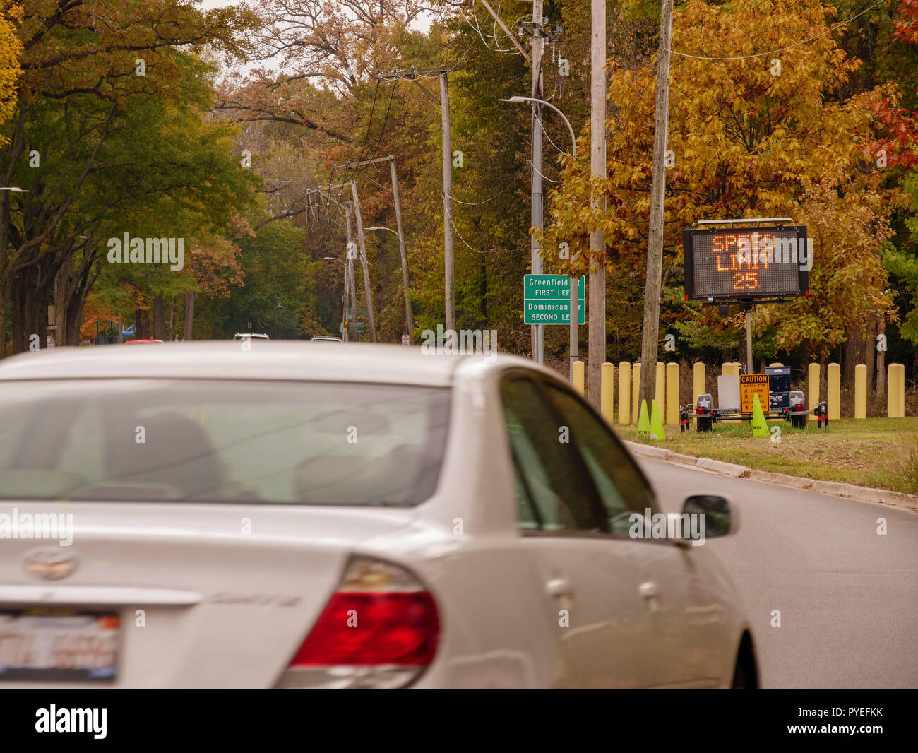 Electronic speed limit sign Stock Photo Alamy