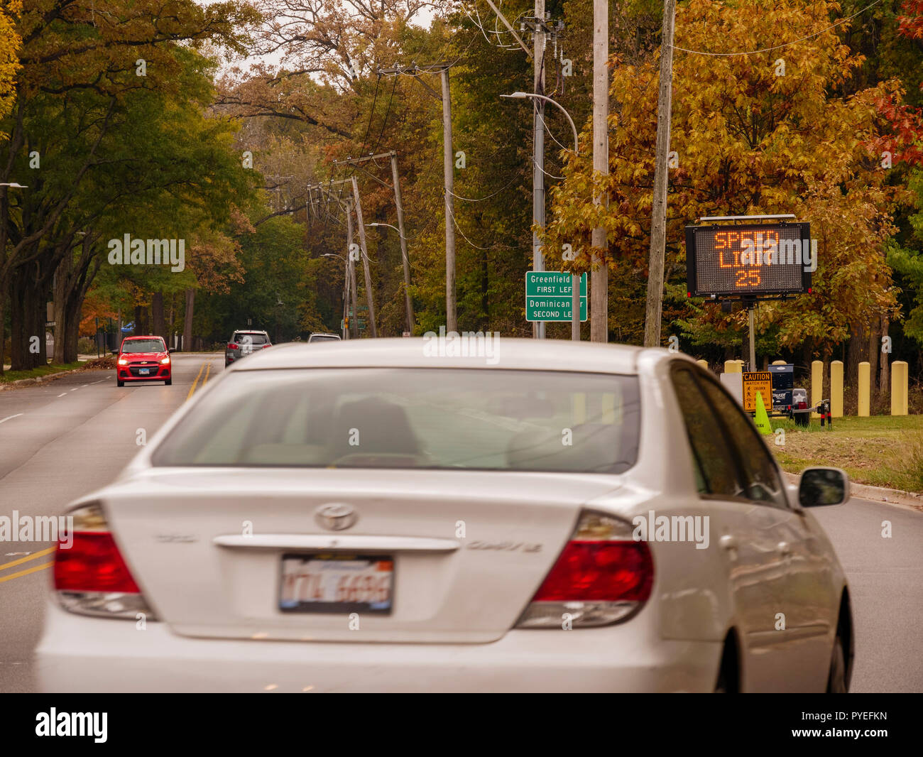 Electronic speed limit sign Stock Photo Alamy