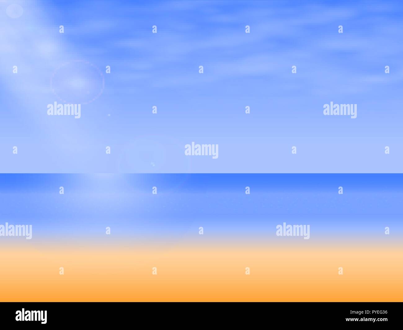 Horizontal Vector Illustration Of An Empty Sky Blue Coloured
