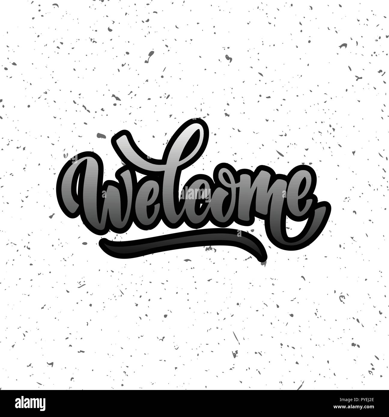 welcome lettering text. Modern calligraphy style illustration Stock ...