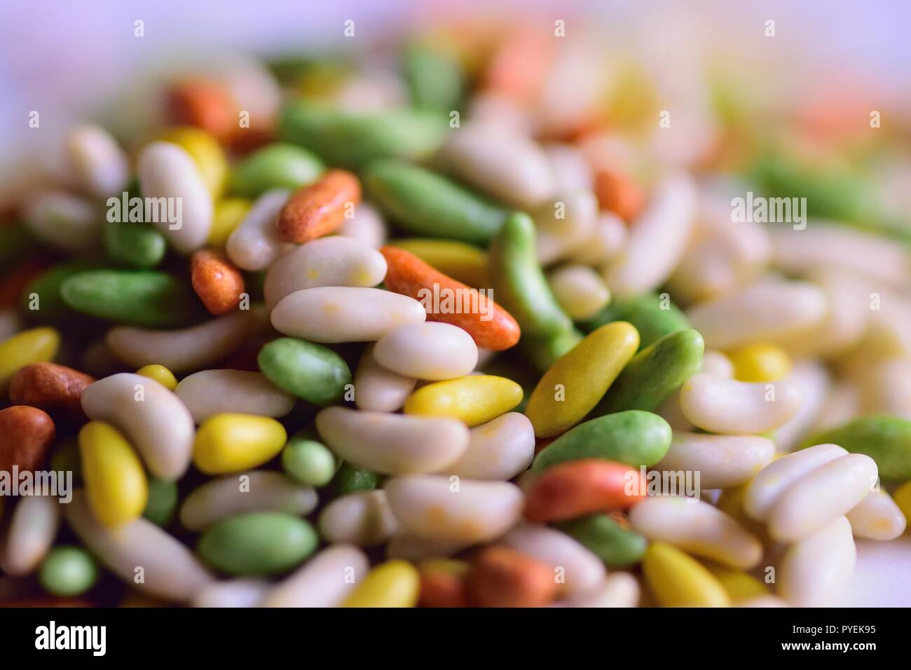 Macro details of sugar coated fennel seeds Indian candy Stock Photo Alamy