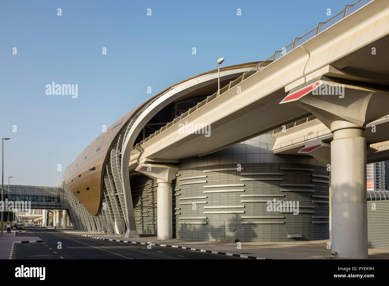 The Nakheel Metro station services both the Dubai Internet City and Dubai Media City districts of Dubai, as well as the Emirates Golf Club Stock Photo